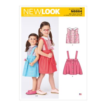 New Look 6664 - Blus Kjol Top - Baby Flicka