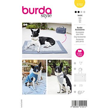 burda symönsterset husdjur hundar tyg, vikbar filt och kappa #5702