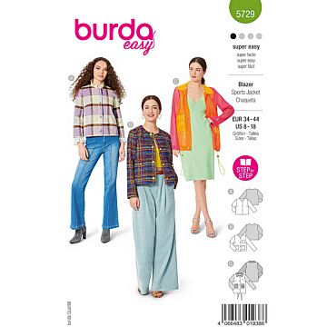 burda symönster dam kavaj av boucle, flanelljacka i 