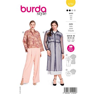 burda symönster damjackor med fickor, slips #5750 