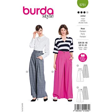 burda symönster vida dambyxor med fickor, lås #5751 