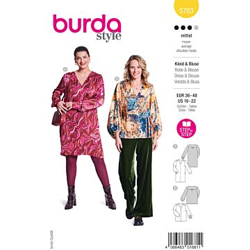 Burda 5783 - Klänning Blus - Dam