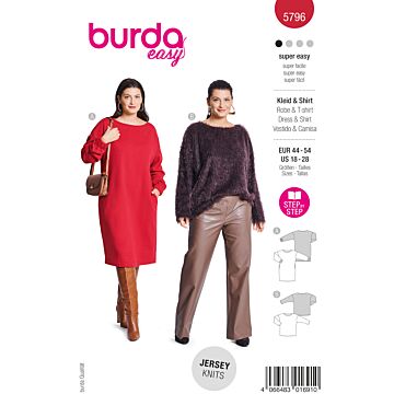 Burda 5796 - Klänning Tröja - Dam