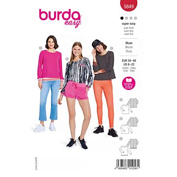 Burda 5849 - Top - Dam - Casual