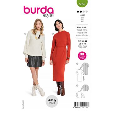 Burda 5859 - Klänning Blus - Dam