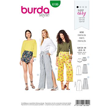 Burda 6199 - Byxa Shorts - Dam