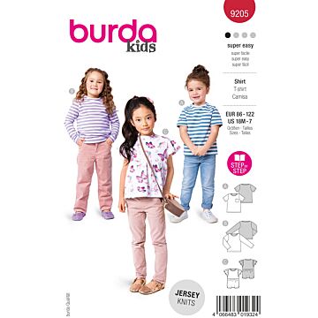 burda symönster tjejskjortor med fickor, volanger och kepsärmar #9205 