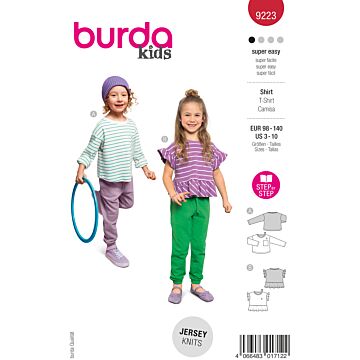 Burda 9223 - Top Tröja - Flicka Pojke Baby