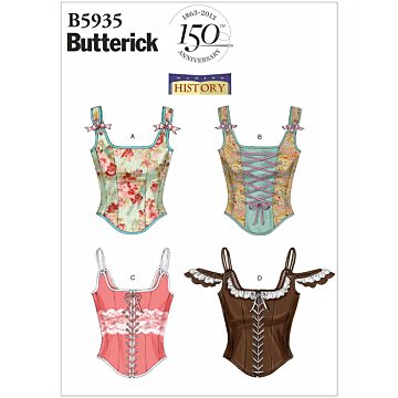 Butterick Symönster för kvinnor korsett #B5935A5 storlek 30-38