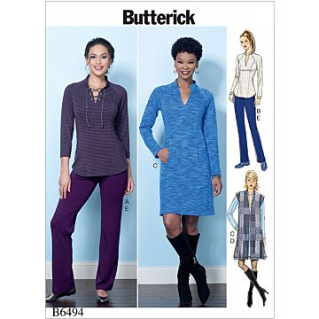 Butterick Symönster damklänning med raglanärmar #B6494A5 storlek 32-40