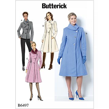 Butterick Symönster för dam lös jacka #B6497F5 storlek 42-50