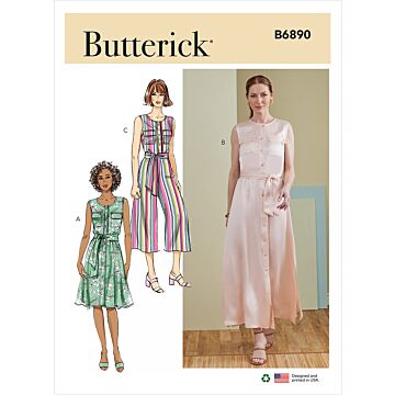 Butterick Symönster damoverall och klänning #B6890A5 storlek 32-40