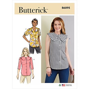 Butterick Symönster damskjorta med knappslå #B6895Y5 storlek 44-52