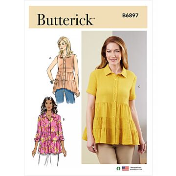 Butterick Symönster damskjortor #B6897Y5 storlek 44-52