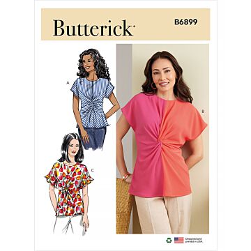 Butterick Symönster damskjortor med twist #B6899Y5 storlek 44-52