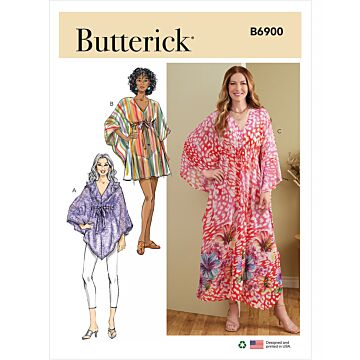 Butterick Symönster dam V-ringad kaftan #B6900Y5 storlek 44-52