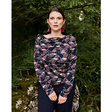 burda symönster damskjorta med skuren krage och delvis skurna ärmar 11/24 #113A 