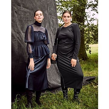 burda symönster midiklänning för kvinnor med asymmetriska veck 12/24 #109 