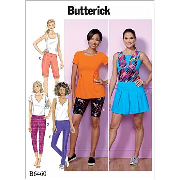 Butterick 6460 - Byxa Kjol Shorts - Dam