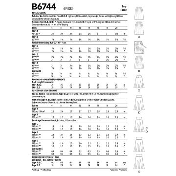 Butterick 6744 - Kjol - Dam