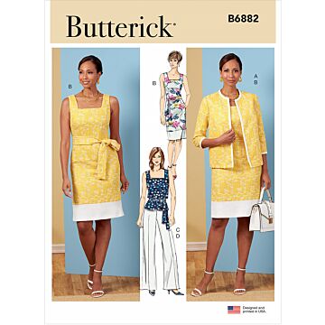 Butterick 6882 - Klänning Jacka Top Byxa - Dam