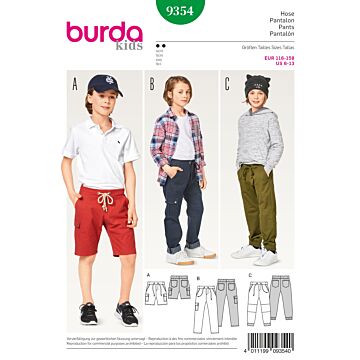 Burda 9354 - Byxa Shorts - Pojke - Casual
