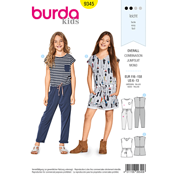 Burda 9345 - Jumpsuit - Flicka