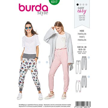 burda symönster dam joggingbyxor 6317 