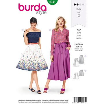 burda symönster plisserad kjol för damer cirkel kjol midi #6341 