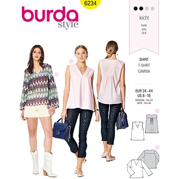 Burda 6234 - Blus Top - Dam