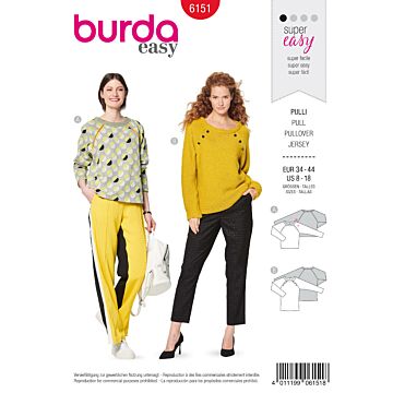 Burda 6151 - Top Tröja - Casual