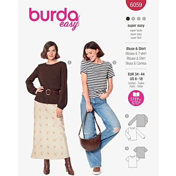 Burda 6059 - Blus Top - Dam