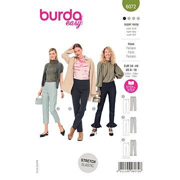 Burda 6072 - Burda 6072 Trousers/Pants in a Narrow Cut with a Side Zipper