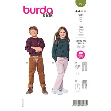 Burda 9271 - Byxa - Flicka Pojke - Skolstart