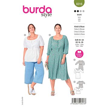 Burda 6016 - Klänning Blus - Dam