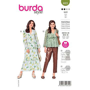 Burda 6023 - Klänning Blus - Dam