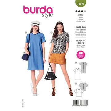 Burda 6039 - Klänning Top - Dam