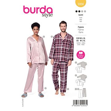 Burda 5956 - Pyjamas - Dam Herr