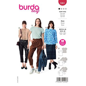 Burda 5961 - Blus Top - Dam