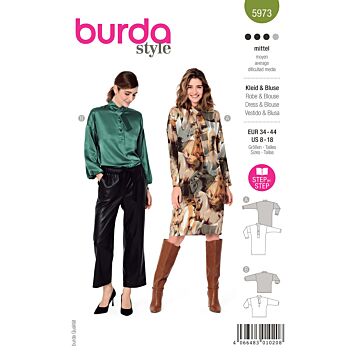 Burda 5973 - Klänning Blus - Dam