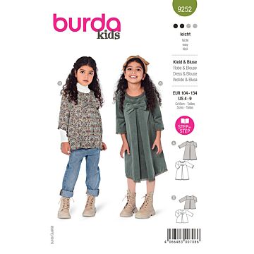 Burda 9252 - Klänning Blus - Flicka