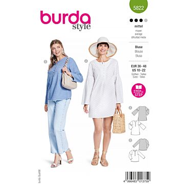 Burda 5822 - Blus Tunika - Dam