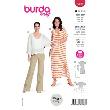 Burda 5893 - Klänning Tröja - Dam