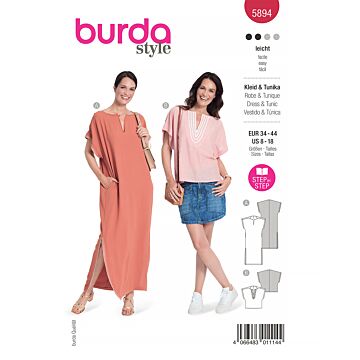 Burda 5894 - Klänning Blus - Dam