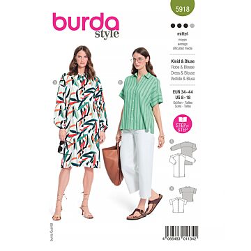Burda 5918 - Klänning Blus - Dam