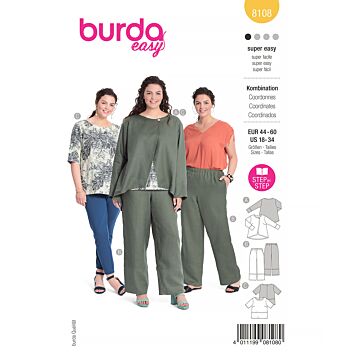 Burda 8108 - Byxa Coordinates Jacka Skjorta - Dam - Casual