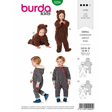 Burda 9294 - Jumpsuit - Baby