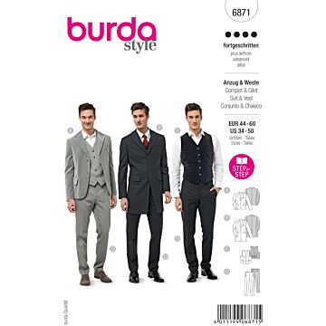 Burda 6871 - Jacka Kappa Väst Byxa - Herr