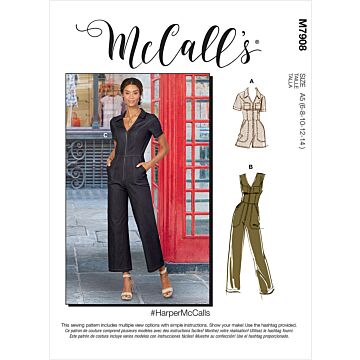 McCalls Symönster för damoverall #M7908 storlek 40-48