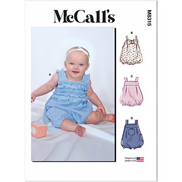 McCalls Baby Romper Mönster M8315YA5